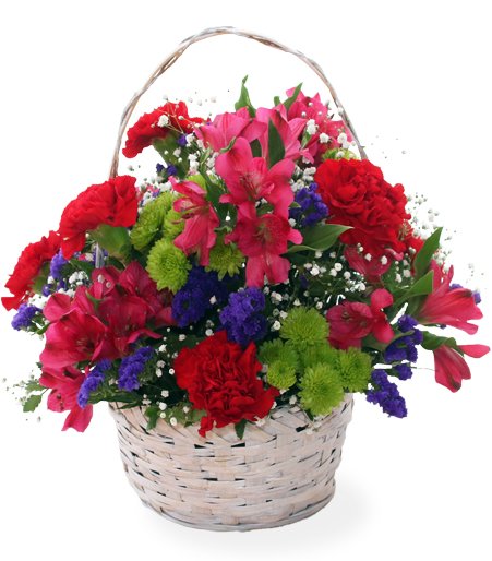 Colorful Flower Basket Arrangement