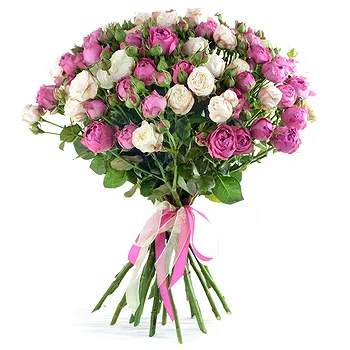 San Marino flowers  -  Bunch of White n Pink Peonies & Roses Flower Delivery