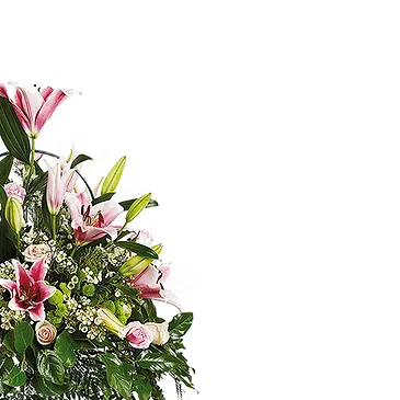 Mira flowers  -  White and Pink Funeral Pillow Flower Bouquet/Arrangement