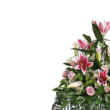 Mira flowers  -  White and Pink Funeral Pillow Flower Bouquet/Arrangement