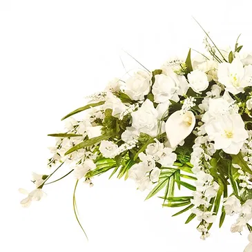 Mira flowers  -  White Funeral Flower Cushion for Funeral Flower Bouquet/Arrangement