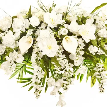 Mira flowers  -  White Funeral Flower Cushion for Funeral Flower Bouquet/Arrangement
