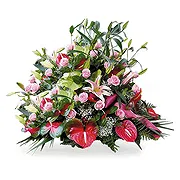 Santi Angeli Online Blumenhändler - Trauerblumenkissen mit Anthurium Blumenstrauß