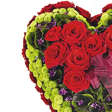 Mira flowers  -  Funeral Heart with Red Roses Flower Bouquet/Arrangement