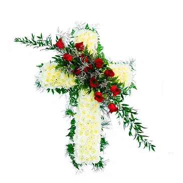 Mira flowers  -  Funeral Cross Flower Bouquet/Arrangement