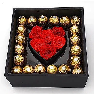Hatem flowers  -  Black Box Flower Bouquet/Arrangement