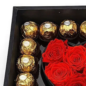 Hatem flowers  -  Black Box Flower Bouquet/Arrangement