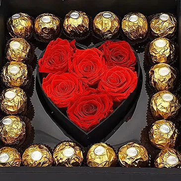 Hatem flowers  -  Black Box Flower Bouquet/Arrangement