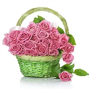 Oman online Florist - Basket of pink roses Bouquet