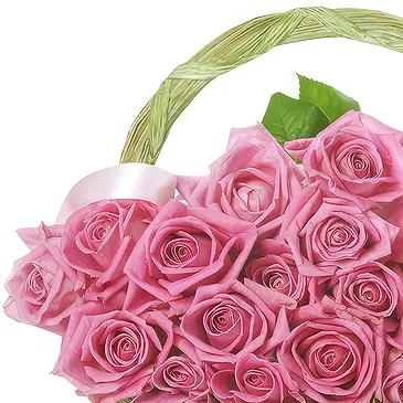 Oman flowers  -  Basket of pink roses Flower Bouquet/Arrangement