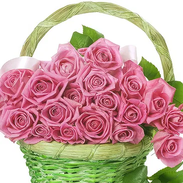Oman flowers  -  Basket of pink roses Flower Bouquet/Arrangement