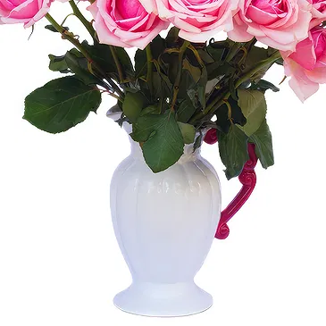 Oman flowers  -  15 pink roses with vase Flower Bouquet/Arrangement