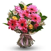 Atlia online Florist - Bouquet of pink gerberas and white alstromeri Bouquet