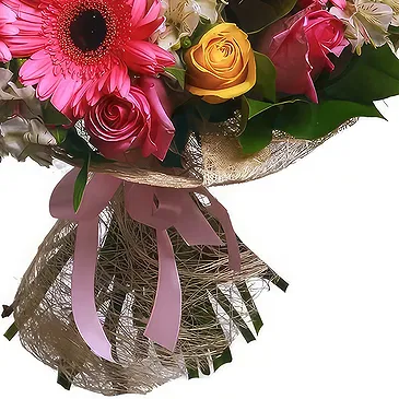 Oman flowers  -  Bouquet of pink gerberas and white alstromeri Flower Bouquet/Arrangement