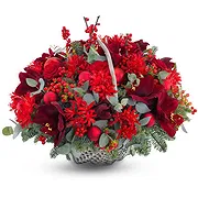 Saint-Thomas online Florist - Christmas arrangement of red flowers Bouquet