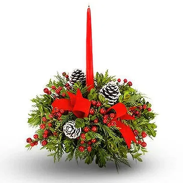 flores Avilés floristeria -  Centro de mesa navideño rojo Ramo de flores/arreglo floral