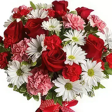 Guaico bloemen bloemist- HUGS & KISSES RODE ROZEN Boeket/bloemstuk