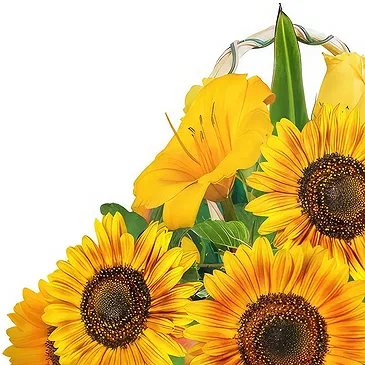 fleuriste fleurs de Thoricourt- Panier de tournesols et de fleurs jaunes Bouquet/Arrangement floral