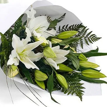 Koinge blomster- Begravelsesbuket af hvide liljer Blomst buket/Arrangement