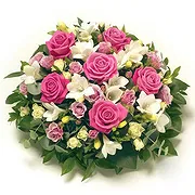 Malediven Online Blumenhändler - Trauergesteck aus gemischten Blumen in rosa Blumenstrauß