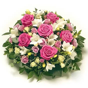 Ayer Puteh blomster- Begravelsesarrangement af blandede blomster i Blomst Levering