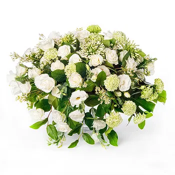 Ayer Puteh blomster- Begravelsesarrangement af hvide blomster Blomst Levering