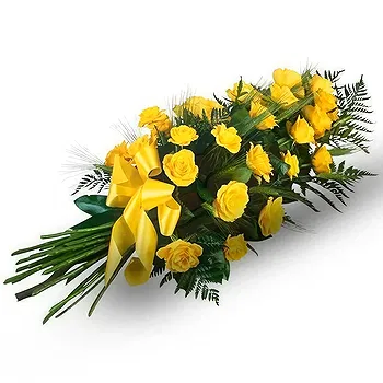 Ayer Puteh blomster- Begravelseskurve af gule blomster Blomst Levering