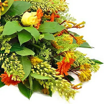 Ariz flowers  -  Funeral bunch of yellow and orange flowers Flower Bouquet/Arrangement