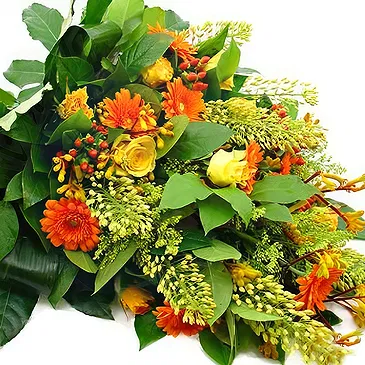 Ariz flowers  -  Funeral bunch of yellow and orange flowers Flower Bouquet/Arrangement