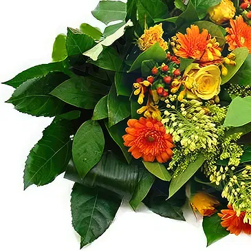 Ariz flowers  -  Funeral bunch of yellow and orange flowers Flower Bouquet/Arrangement