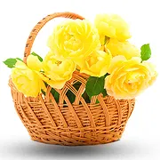 Ipsach Online Blumenhändler - Korb mit gelben Rosen Blumenstrauß