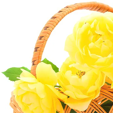 Ellos blommor- Korg med gula rosor Bukett/blomsterarrangemang