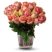 Koinge online Blomsterhandler - 24 ferskenroser Buket
