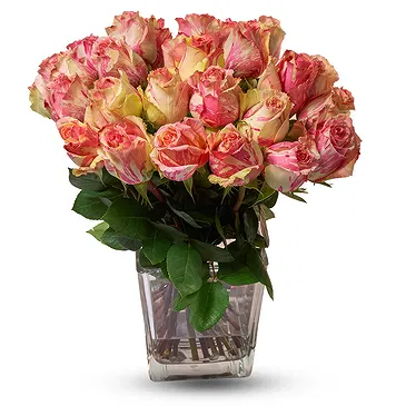 Doppel flowers  -  24 Peach Roses Flower Bouquet/Arrangement