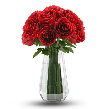 United Kingdom flowers  -  9 Red Roses in vase Flower Delivery