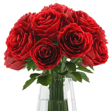 Oman flowers  -  9 Red Roses in vase Flower Bouquet/Arrangement