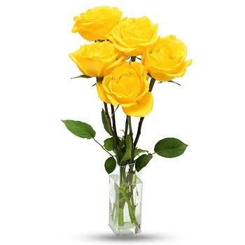 United Kingdom flowers  -  5 Yellow Roses Flower Delivery