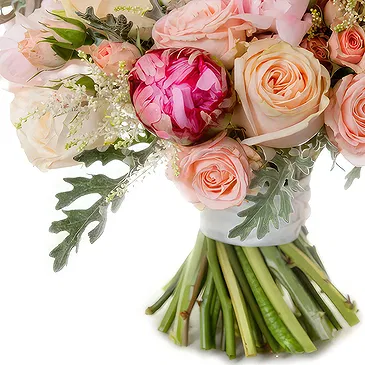 Cacuaco blommor- Bukett rosor i ljusa toner Bukett/blomsterarrangemang