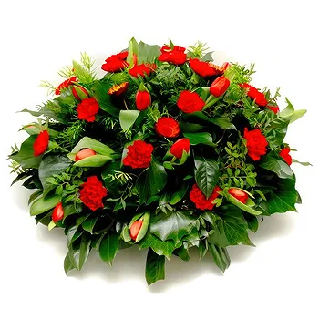 Ayer Puteh blomster- Begravelsesspray af røde roser Blomst Levering