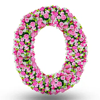 Ayer Puteh blomster- Begravelseskrans af lyserøde blomster Blomst Levering