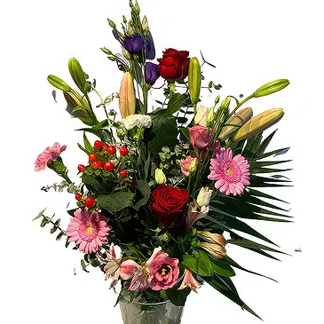 Ghent kukat- Säteileviä ruusuja Lily Touchilla Kukka kukkakimppu
