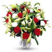 Belgium online Florist - Charming Bouquet of Roses and Lilies Bouquet