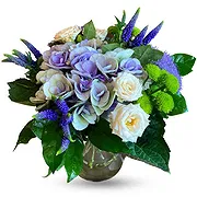 Belgium online Florist - Elegance in Purple, Cream, and Green Bouquet