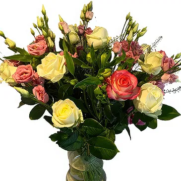 Ghent kukat- Tyylikkäät ruusut ja Lisianthus -kokoonpano Kukka kukkakimppu