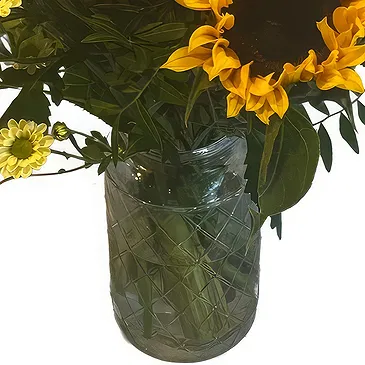 fleuriste fleurs de Jette- Tournesols lumineux avec des roses romantique Bouquet/Arrangement floral
