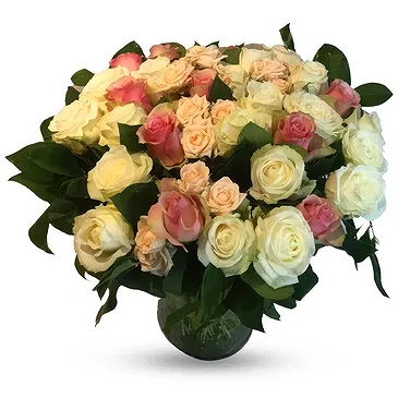 België bloemen bloemist- Charmant boeket van lichte rozen Boeket/bloemstuk