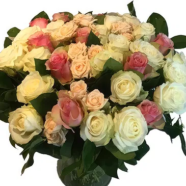 België bloemen bloemist- Charmant boeket van lichte rozen Boeket/bloemstuk