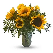 Zande Online Florist - Solros lugn med grönska Bukett