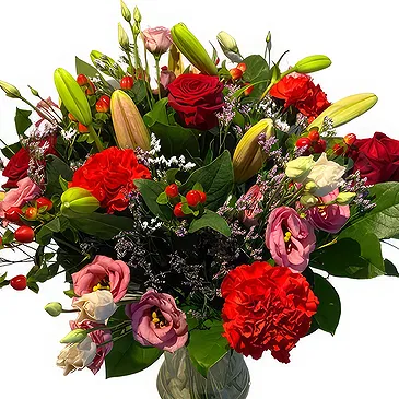 Ghent kukat- Eloisat ruusut ja Lisianthus Charm Kukka kukkakimppu
