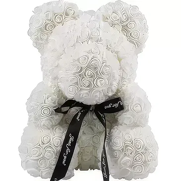 Trinidad Blumen Florist- Luxus weiße Rose Teddy Bouquet/Blumenschmuck